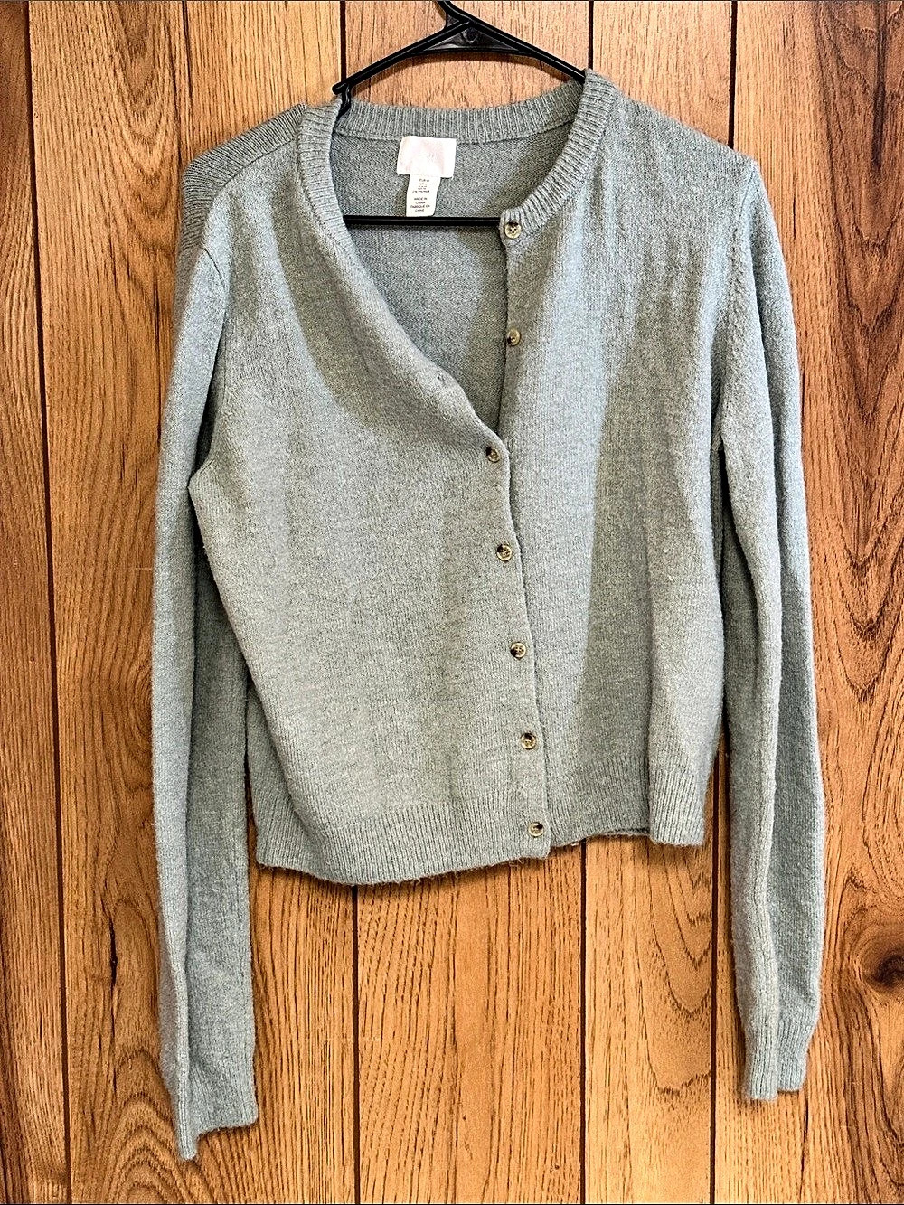 H&M Button-Front Cardigan in Green